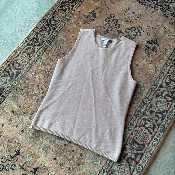 GAP Women's Medium Blouse Pink Wool Sleeveless Knit Top - Picture 1 of 2